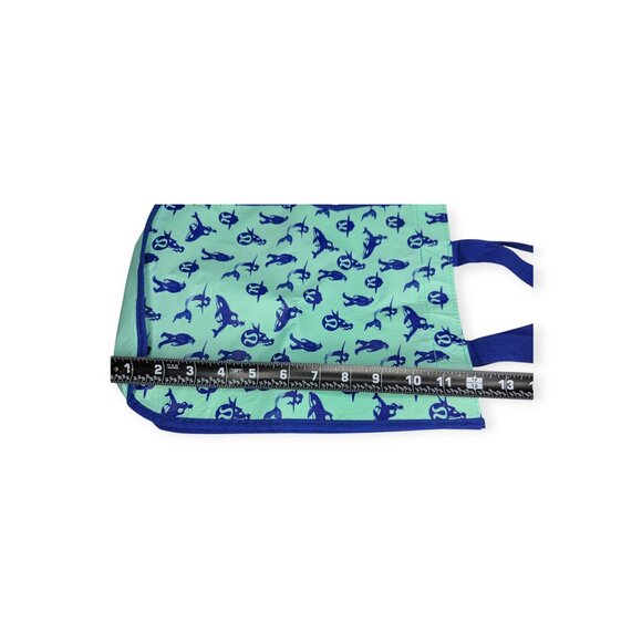 Lululemon Blue and Green Mermaid Whales Graphic Tote 12" x 9" - Picture 6 of 8